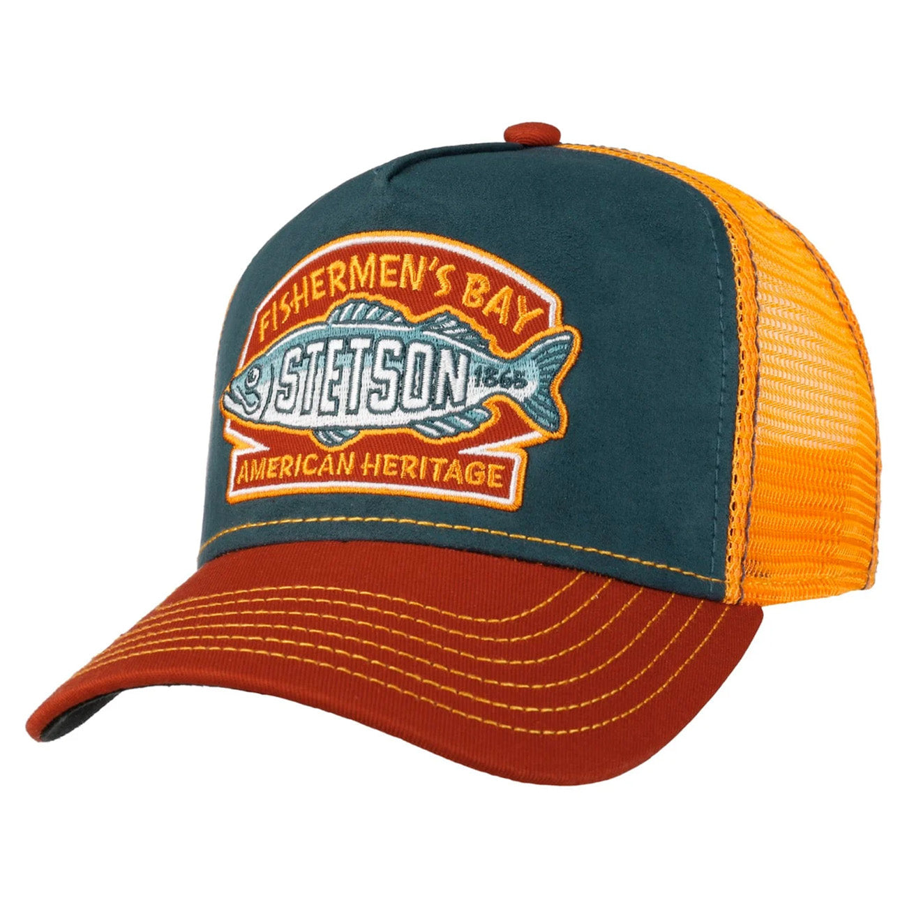 Stetson Fishermen's Bay Trucker Cap - Blue/Red