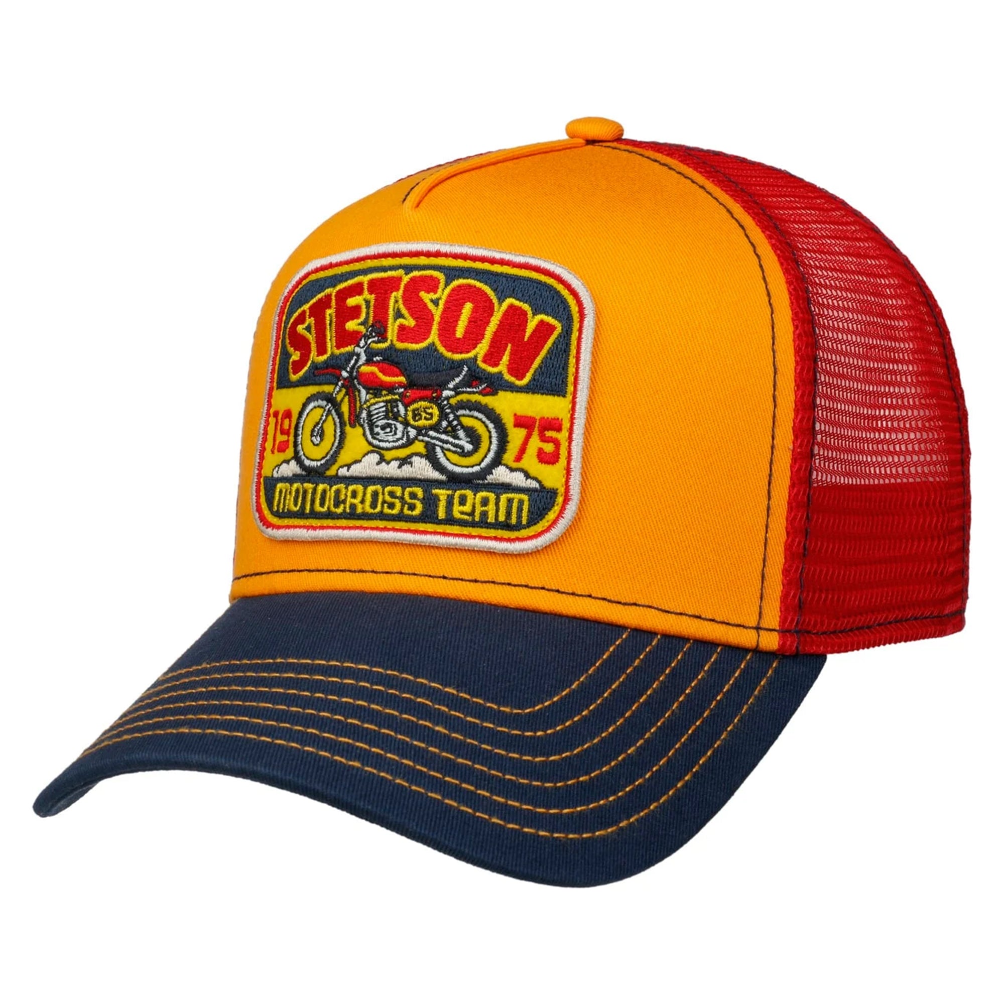 Stetson Motocross Trucker Cap - Navy/Orange