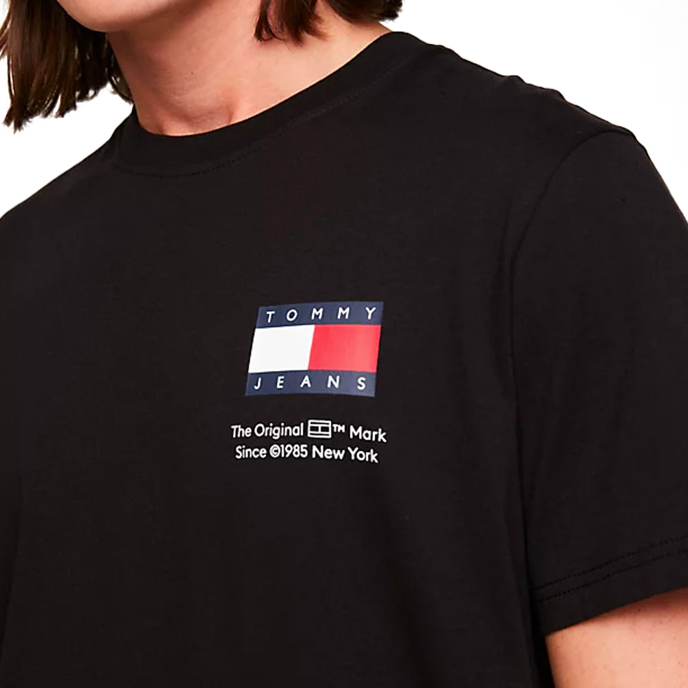 Tommy Jeans Slim Essential Flag T-Shirt - Black