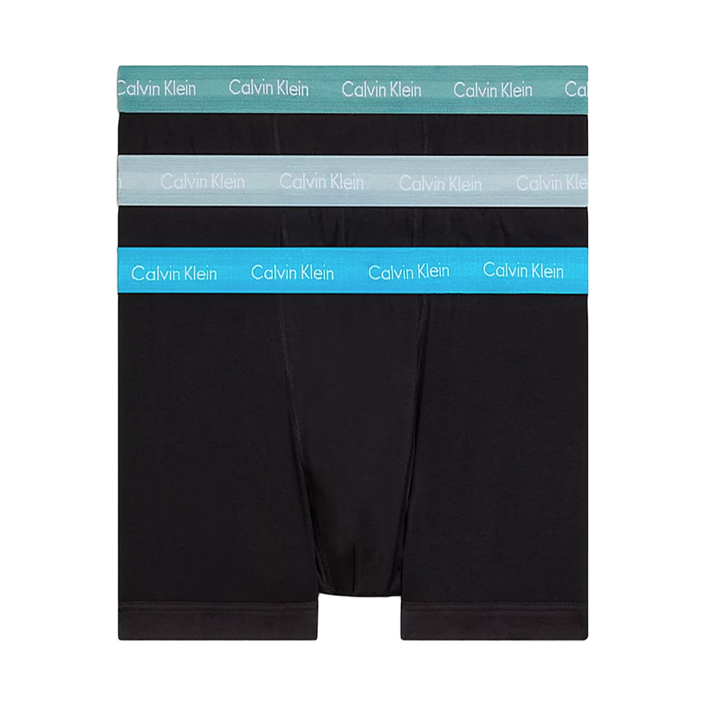 Calvin Klein Cotton Stretch Trunks - Vivid Blue/Arona/Sage Green