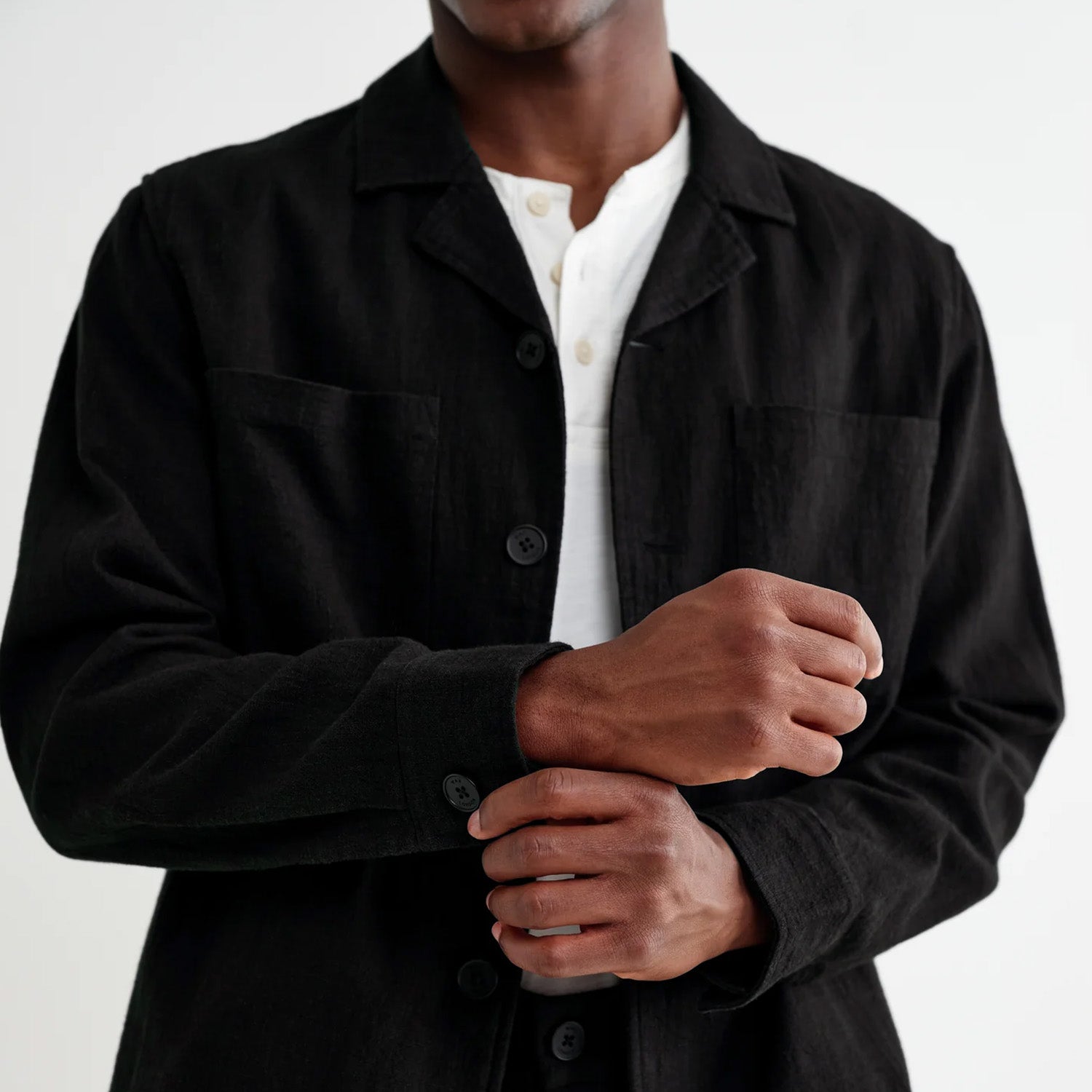 Wax London Aldred Linen Cotton Revere Overshirt