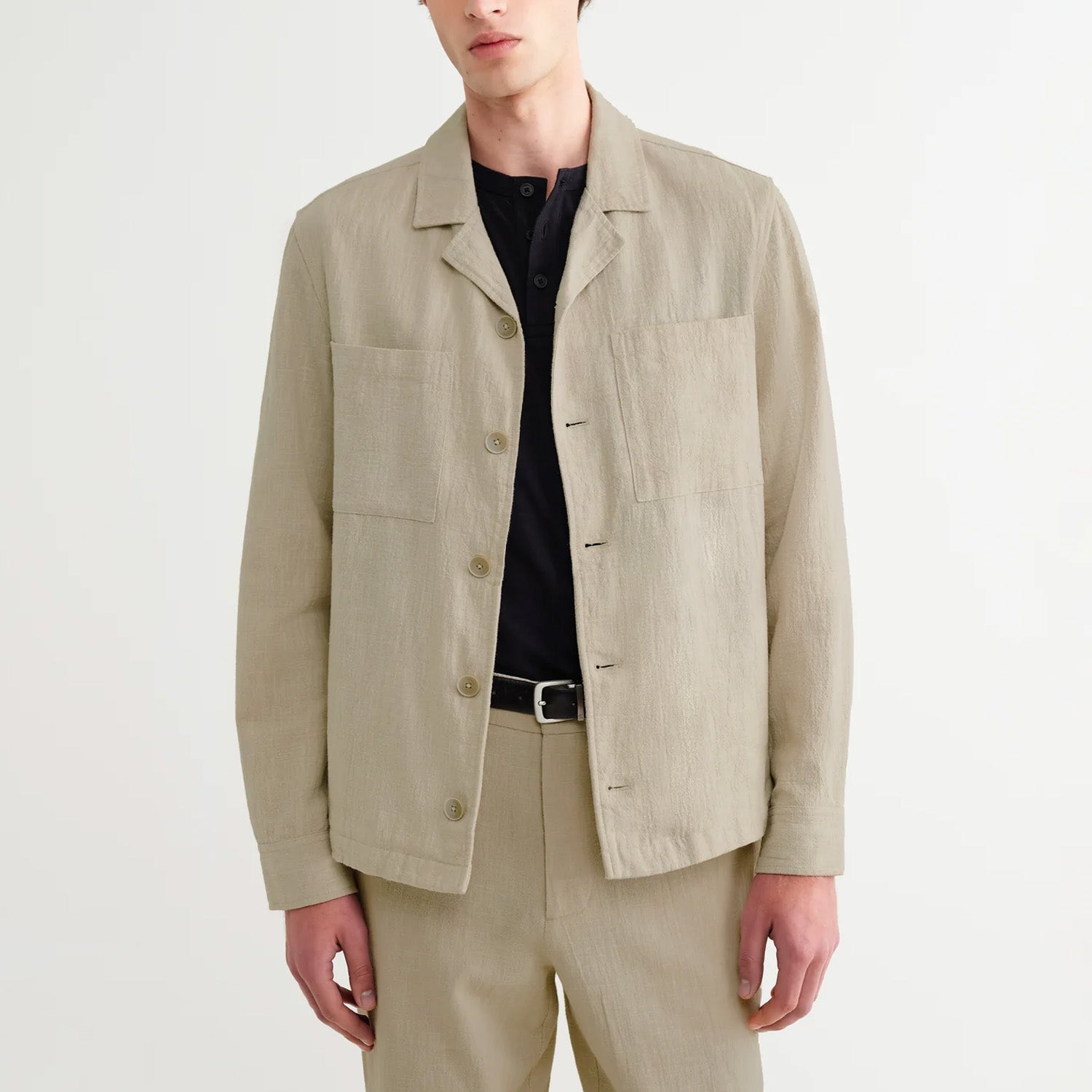 Wax London Aldred Linen Cotton Revere Overshirt