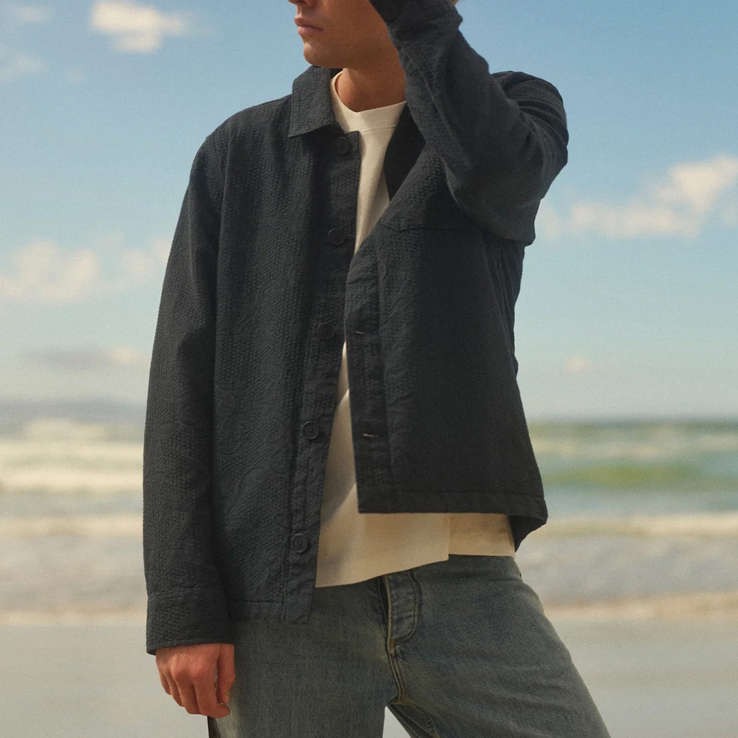 Wax London Rockley Honeycomb Jacquard Overshirt