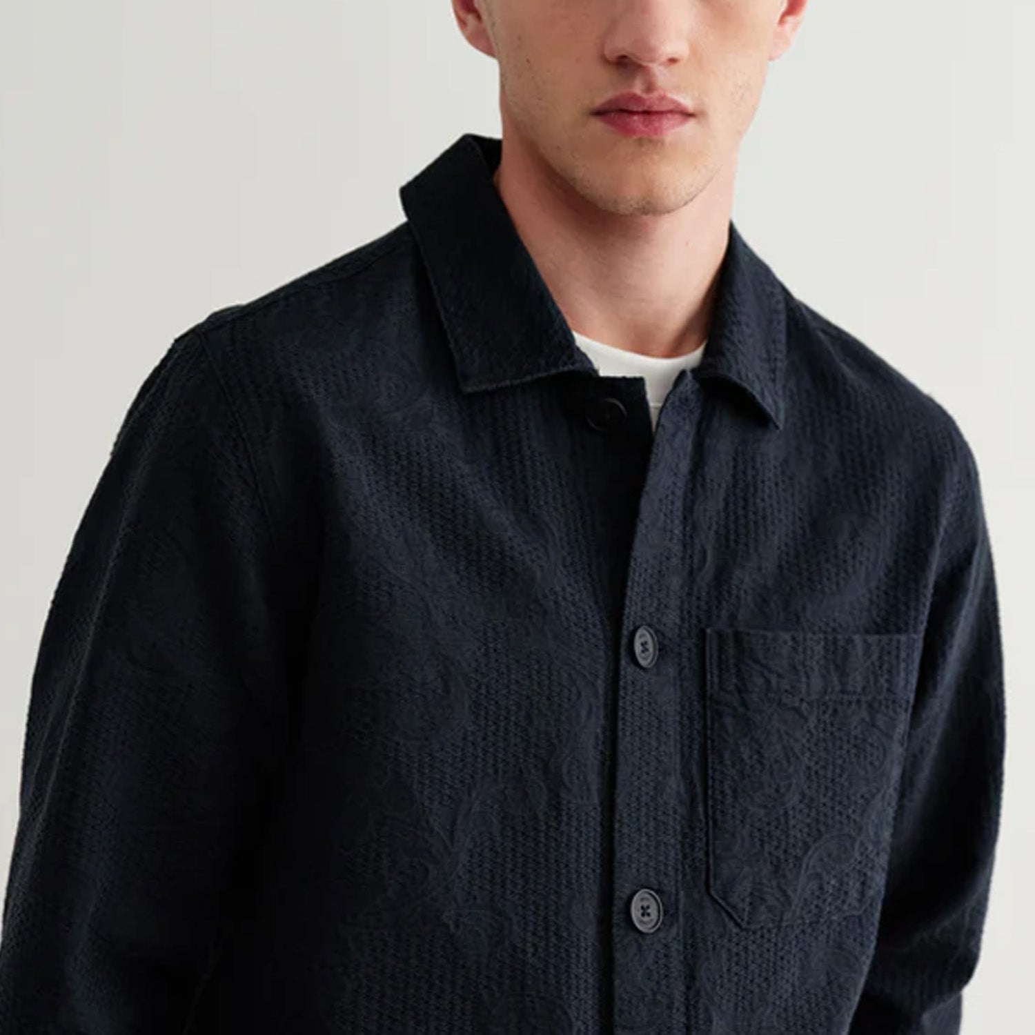 Wax London Rockley Honeycomb Jacquard Overshirt