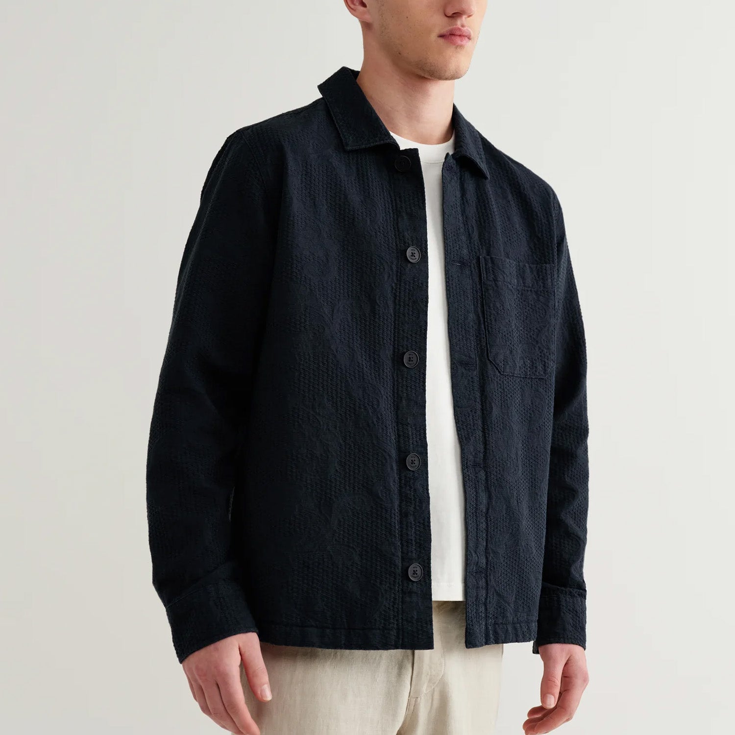 Wax London Rockley Honeycomb Jacquard Overshirt