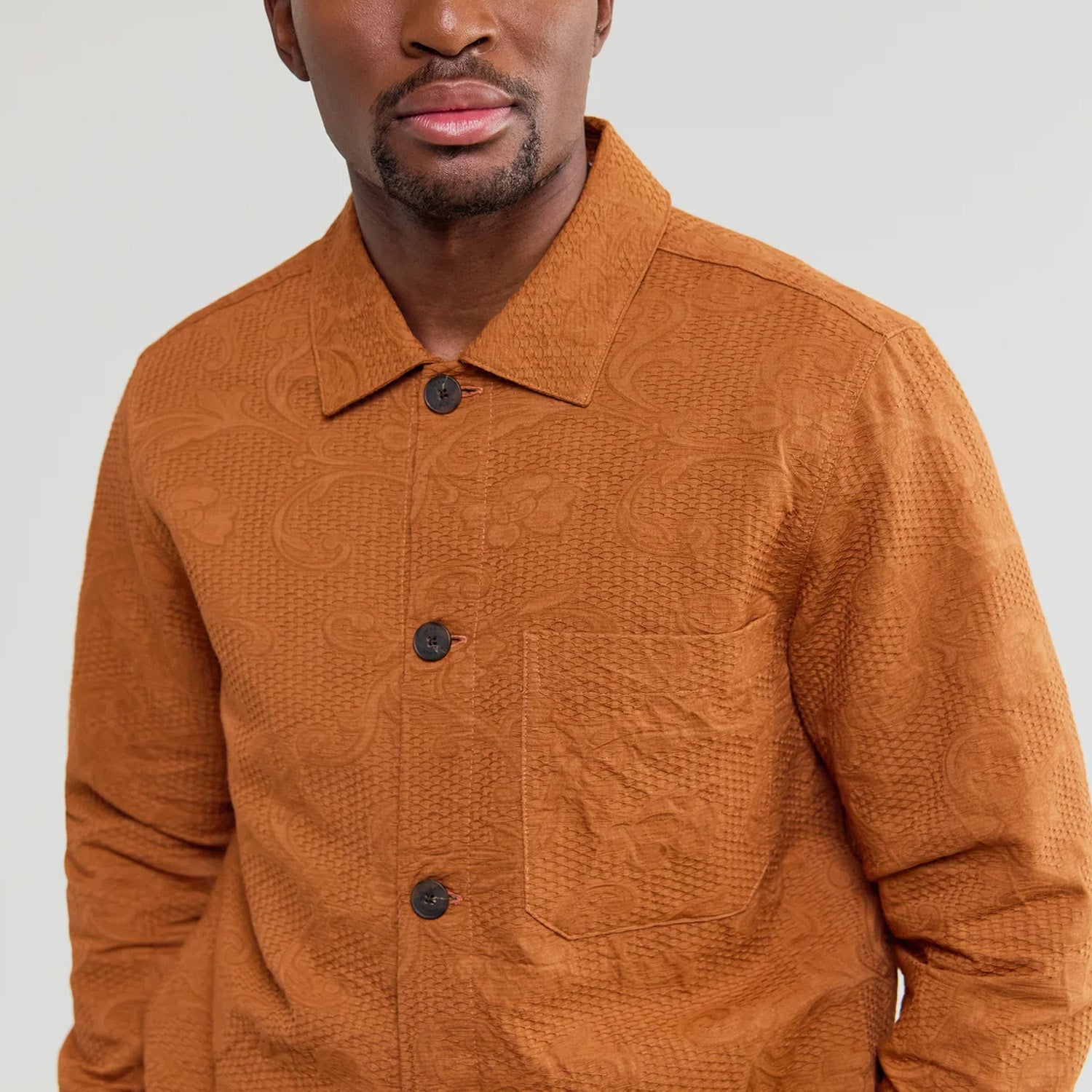 Wax London Rockley Honeycomb Jacquard Overshirt