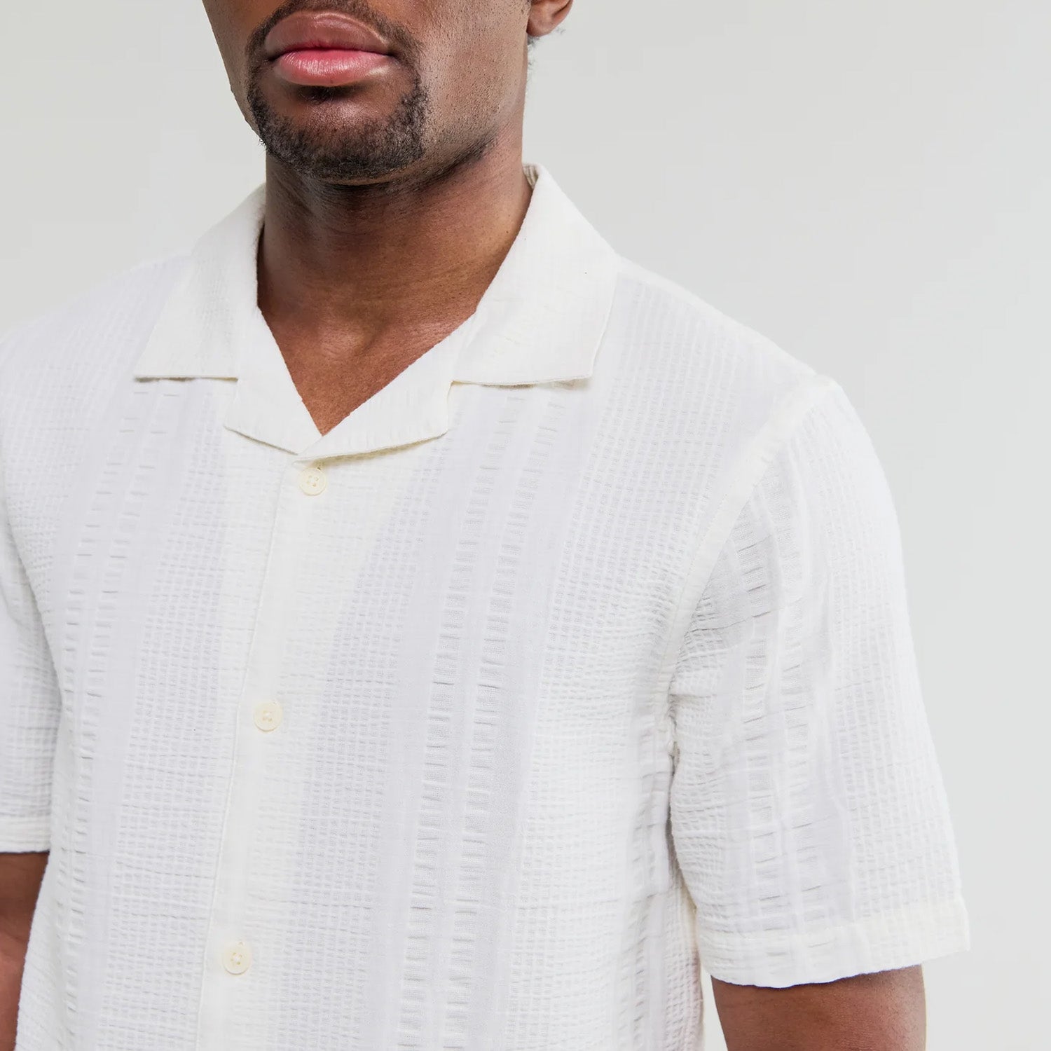 Wax London Didcot Double Weave Seersucker Short Sleeve Shirt