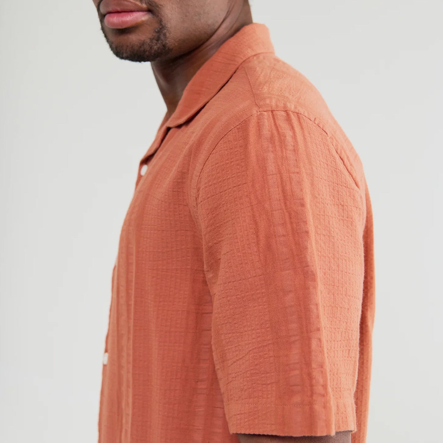 Wax London Didcot Double Weave Seersucker Short Sleeve Shirt