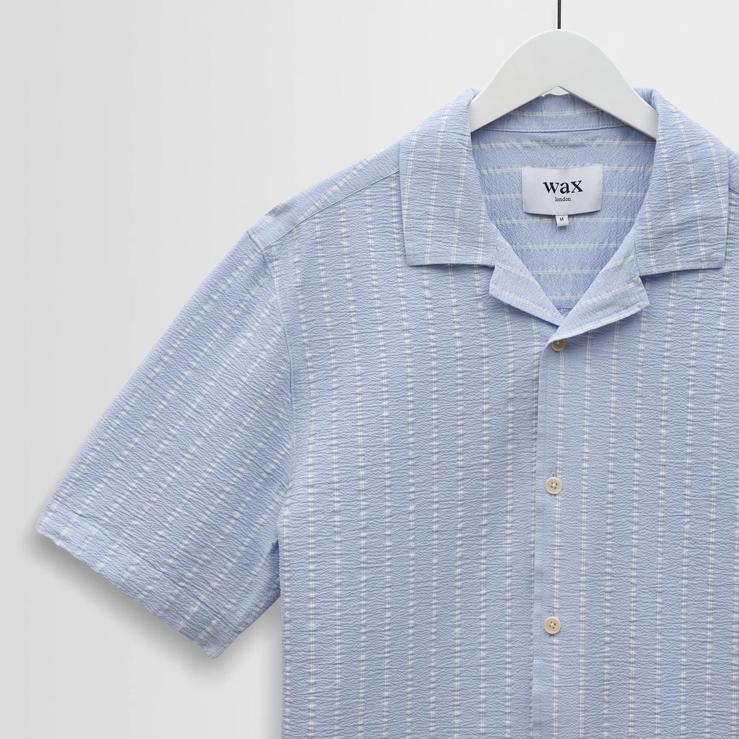 Wax London Didcot Seersucker Stripe Short Sleeve Shirt