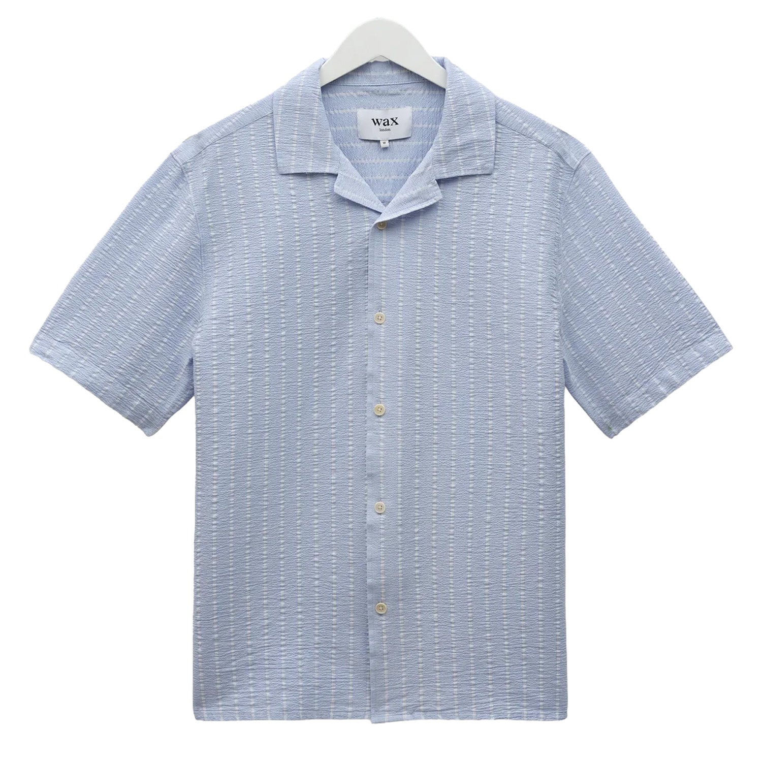 Wax London Didcot Seersucker Stripe Short Sleeve Shirt