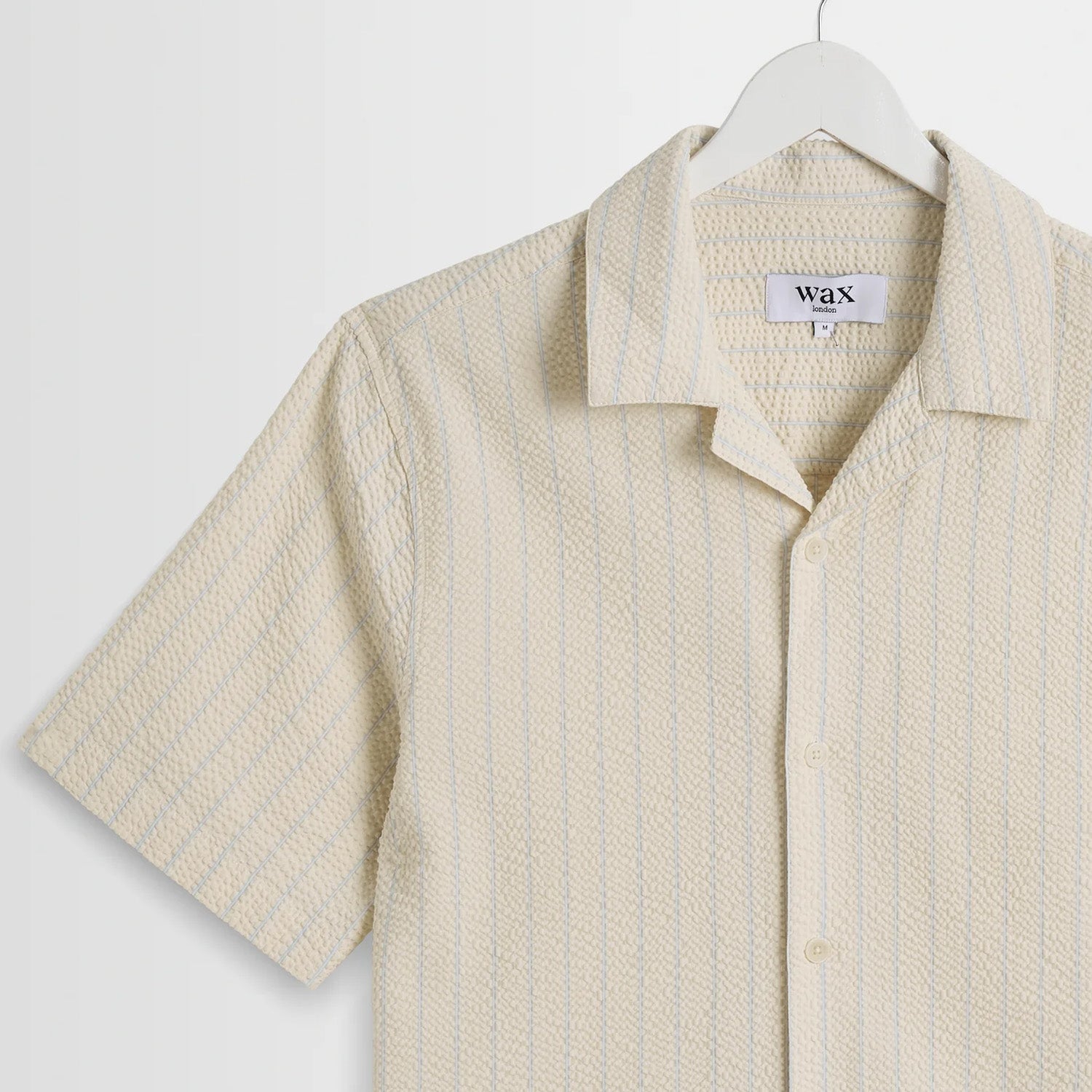 Wax London Didcot Seersucker Stripe Short Sleeve Shirt