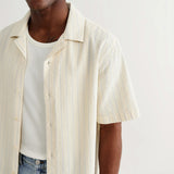 Wax London Didcot Seersucker Stripe Short Sleeve Shirt