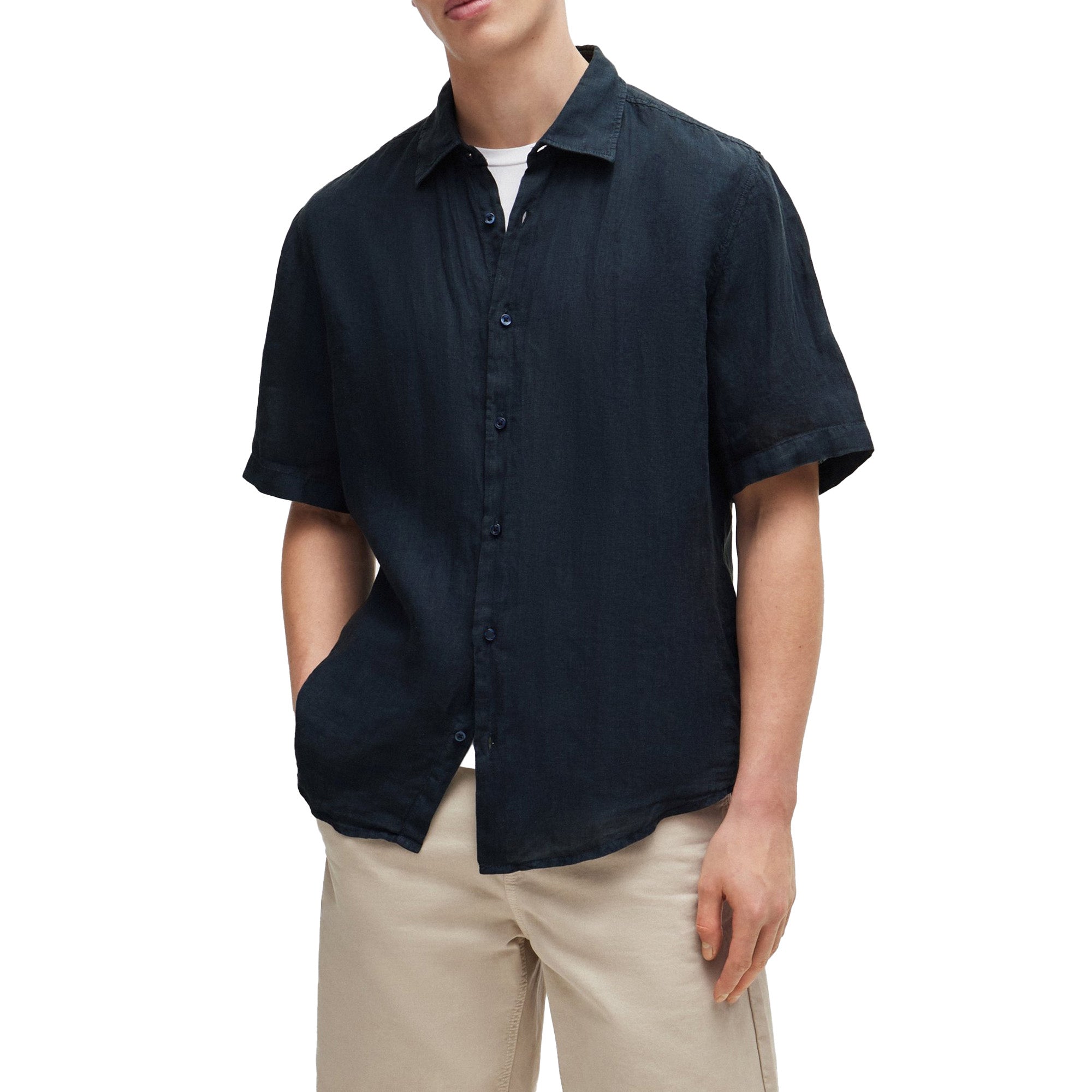 Boss Rash 2 Linen Short Sleeve Shirt