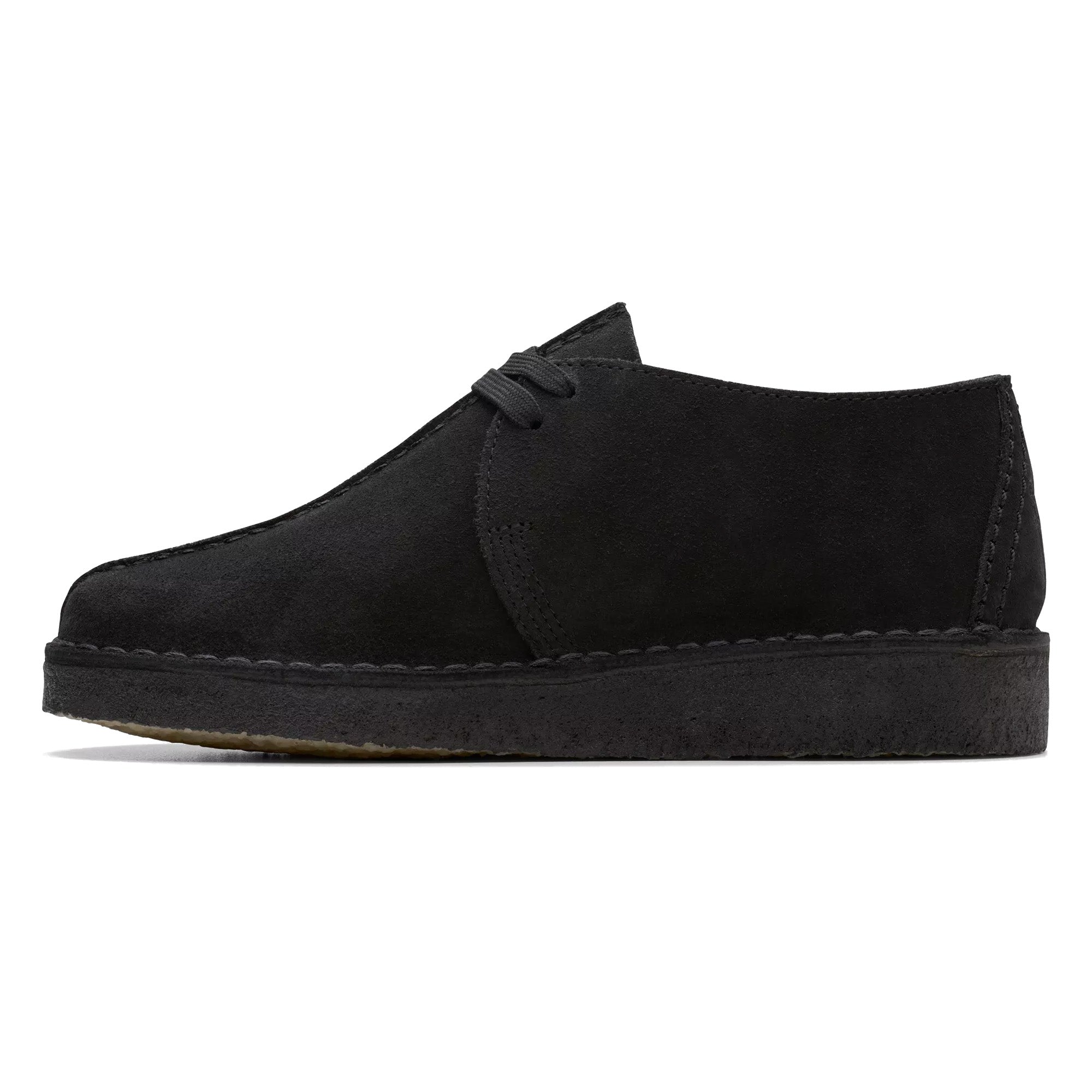 Black suede shoe on a white background