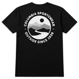 Black t-shirt with Columbia Sportswear logo on the back