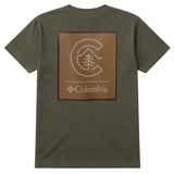 Green t-shirt with Columbia logo on a white background