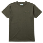 Green t-shirt with Columbia logo on a white background