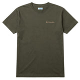 Green t-shirt with Columbia logo on a white background