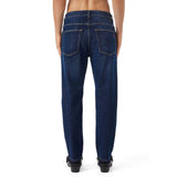 Rear view of Diesel D-Fining 09B90 Tapered Fit Jeans in Medium Blue