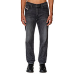 Front view of Diesel D-Finitive 09F84 Tapered Fit Jeans in Mid Grey