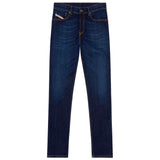 Flatshot of Diesel D-Finitive 09F89 Tapered Fit Jeans in Dark Blue