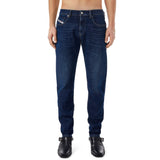 Front view of Diesel D-Strukt 09B90 Straight Fit Jeans in Medium Blue