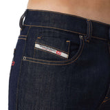 Close-up of coin pocket on Diesel D-Strukt Z9B89 Straight Fit Jeans in Raw Rinse