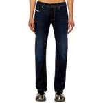 Front view of Diesel Larkee 009ZS Straight Fit Jean in Dark Blue
