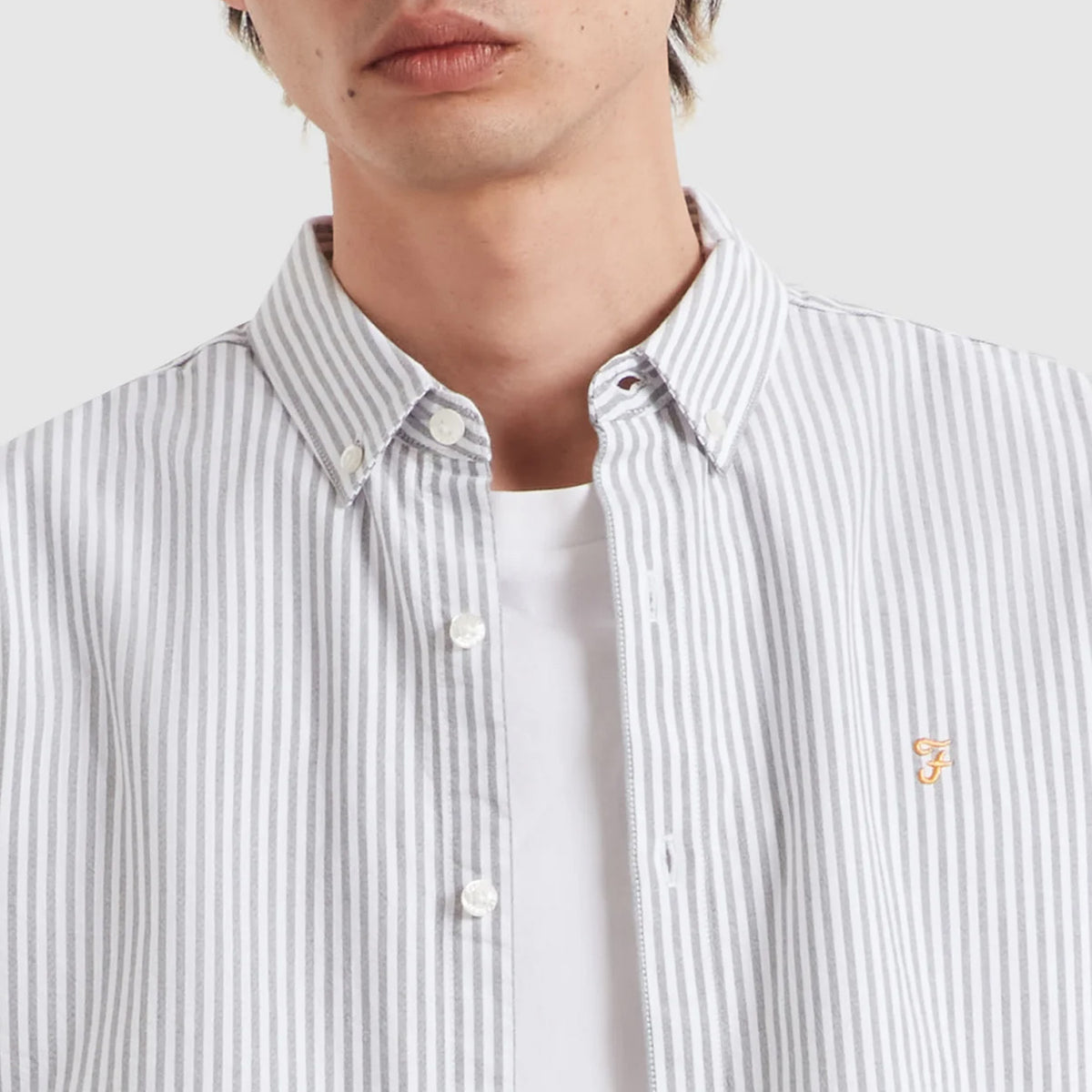 Farah Brewer Striped Oxford Shirt