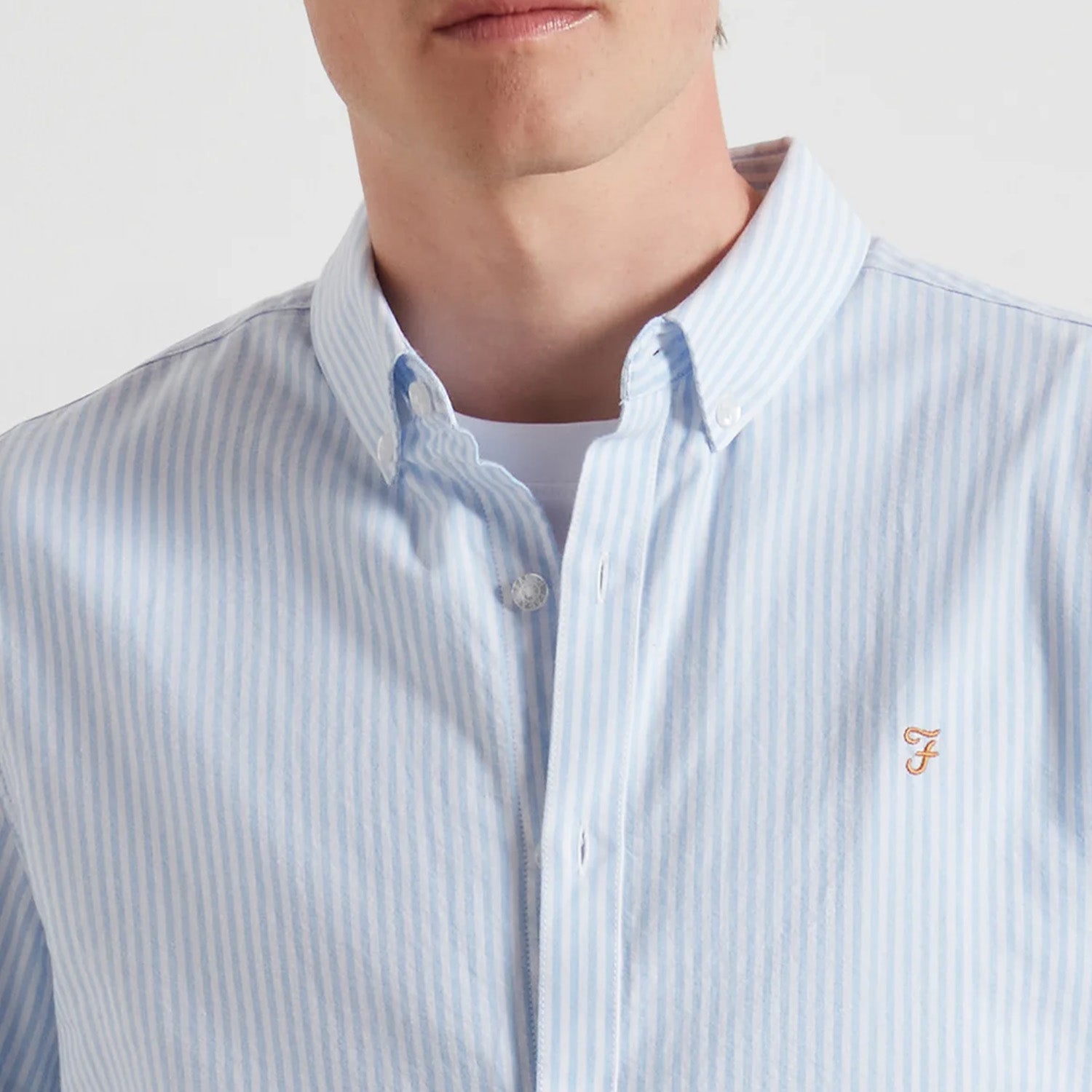Farah Brewer Striped Oxford Shirt