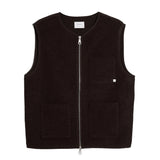 Farah Myles Wool Blend Collarless Zip Gilet