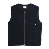 Farah Myles Wool Blend Collarless Zip Gilet