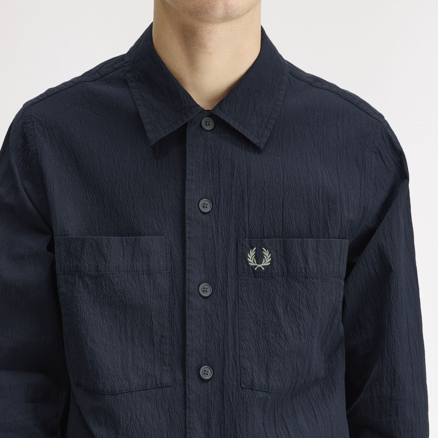 Fred Perry Seersucker Button Through Overshirt