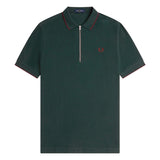 Fred Perry Crepe Pique Zip Neck Polo Shirt