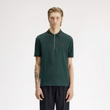Fred Perry Crepe Pique Zip Neck Polo Shirt