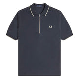 Fred Perry Crepe Pique Zip Neck Polo Shirt