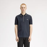 Fred Perry Crepe Pique Zip Neck Polo Shirt
