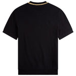 Rear view of Fred Perry Crew Neck Pique T-Shirt for Men in Black