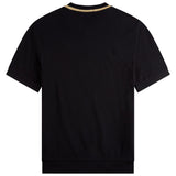 Rear view of Fred Perry Crew Neck Pique T-Shirt for Men in Black