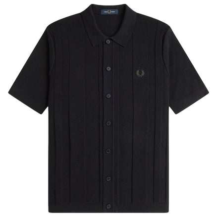 Fred Perry Button Through Short Sleeve Knitted Shirt