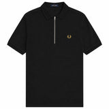 Fred Perry Ribbed Collar Crepe Pique Polo Shirt