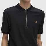 Fred Perry Ribbed Collar Crepe Pique Polo Shirt