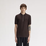 Fred Perry Ribbed Collar Crepe Pique Polo Shirt