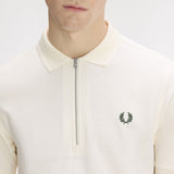 Fred Perry Ribbed Collar Crepe Pique Polo Shirt