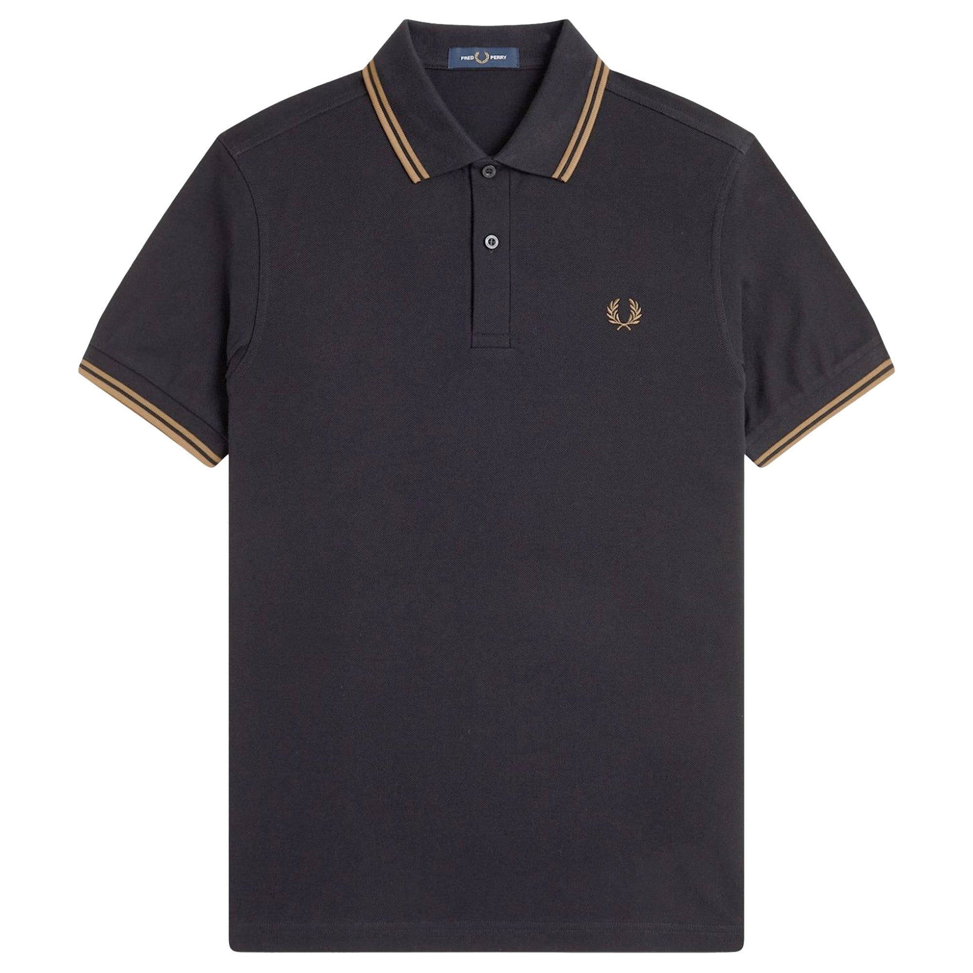 Front view of Fred Perry The Fred Perry Shirt for Men in Laurel Wreath Green/Night Green