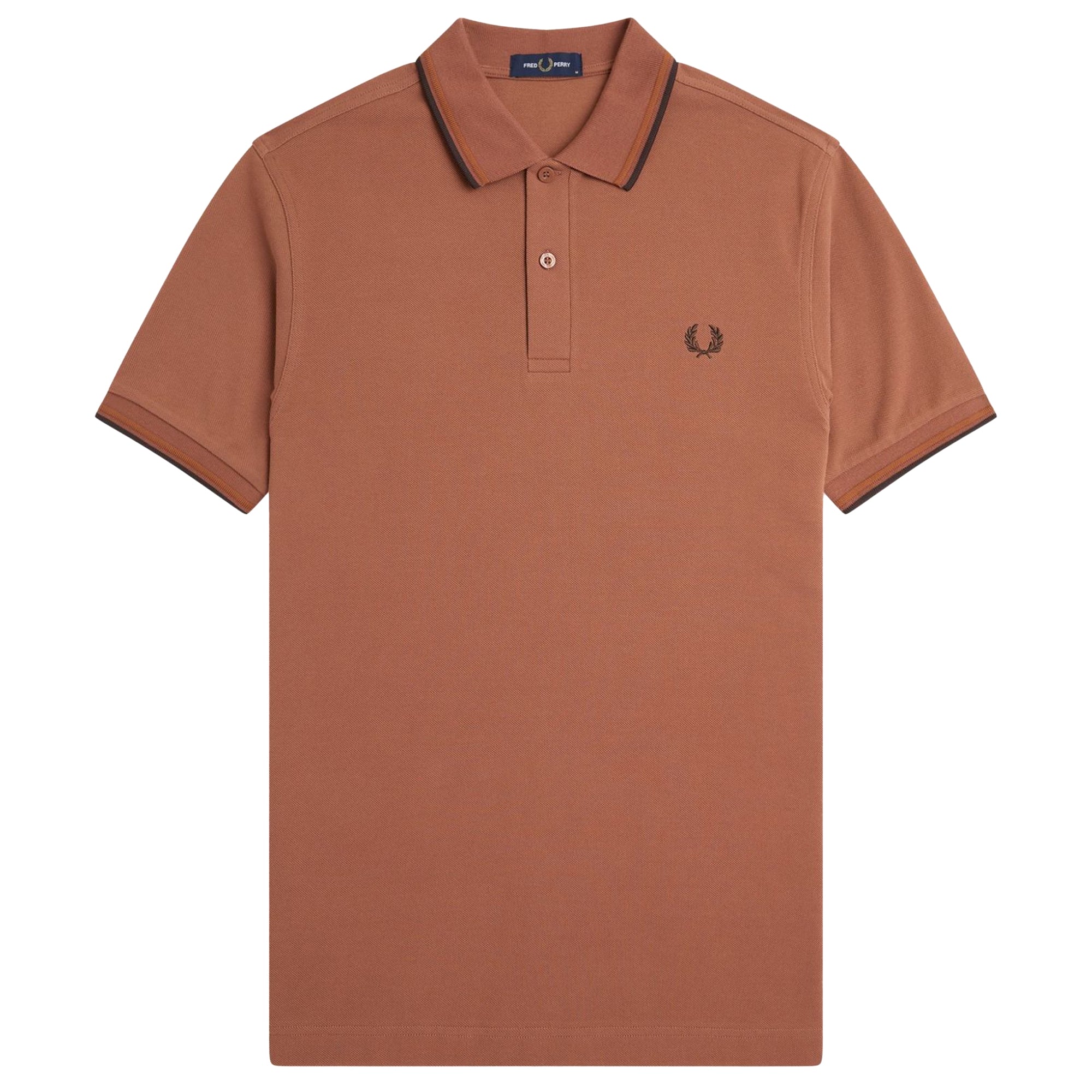 Front view of Fred Perry The Fred Perry Shirt for Men in Laurel Wreath Green/Night Green
