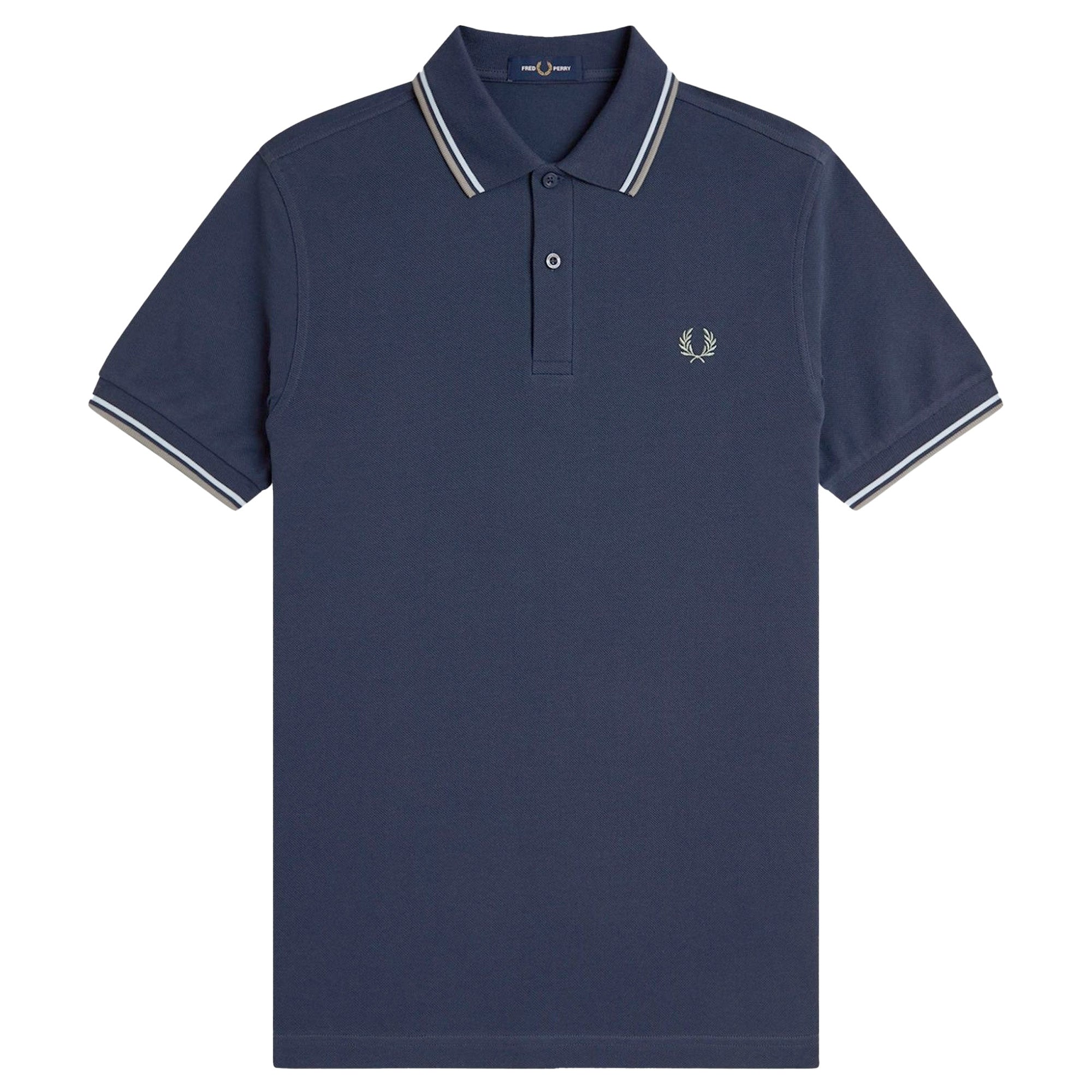Front view of Fred Perry The Fred Perry Shirt for Men in Laurel Wreath Green/Night Green