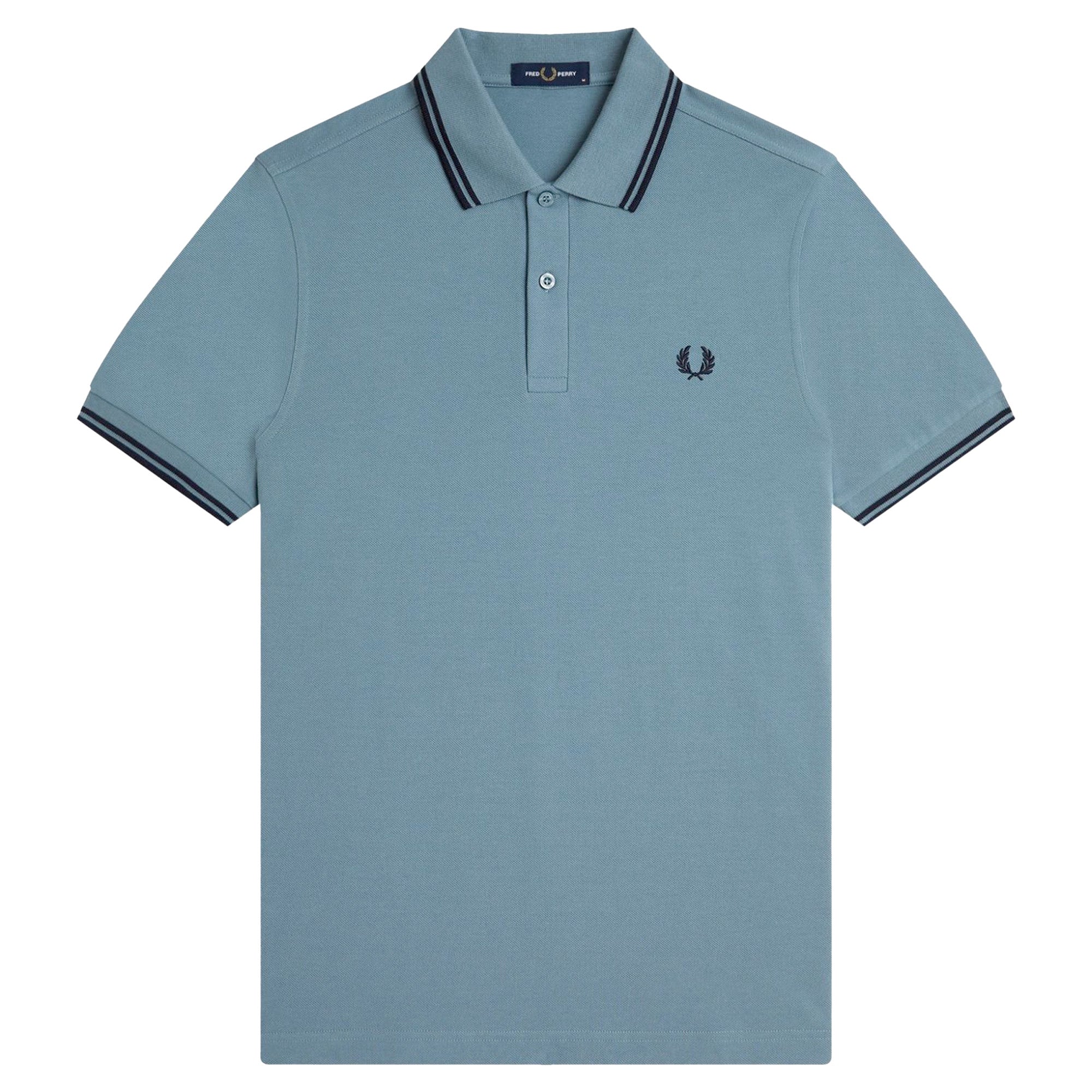 Front view of Fred Perry The Fred Perry Shirt for Men in Laurel Wreath Green/Night Green