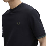 Fred Perry Tipped Cuff Honeycomb Pique T-Shirt