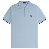Fred Perry Crepe Pique Zip Neck Polo Shirt